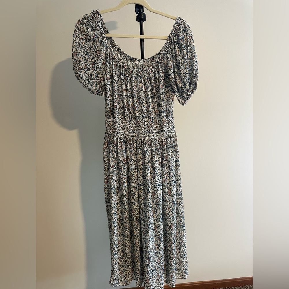 Madewell Floral Smocked Midi Dress